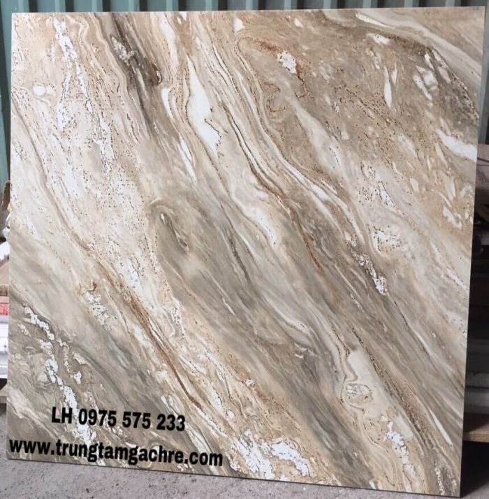 Gạch lát nền 80x80 nhũ vàng tạo điểm nhấn nhà hàng, khách sạn