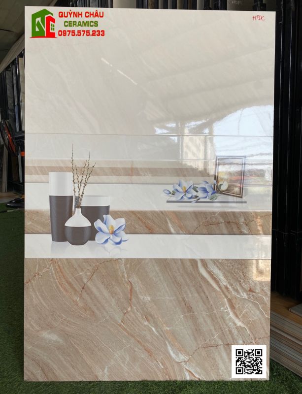 Gạch ốp tường 40x80 phòng khách vân đá marble đẹp men bóng