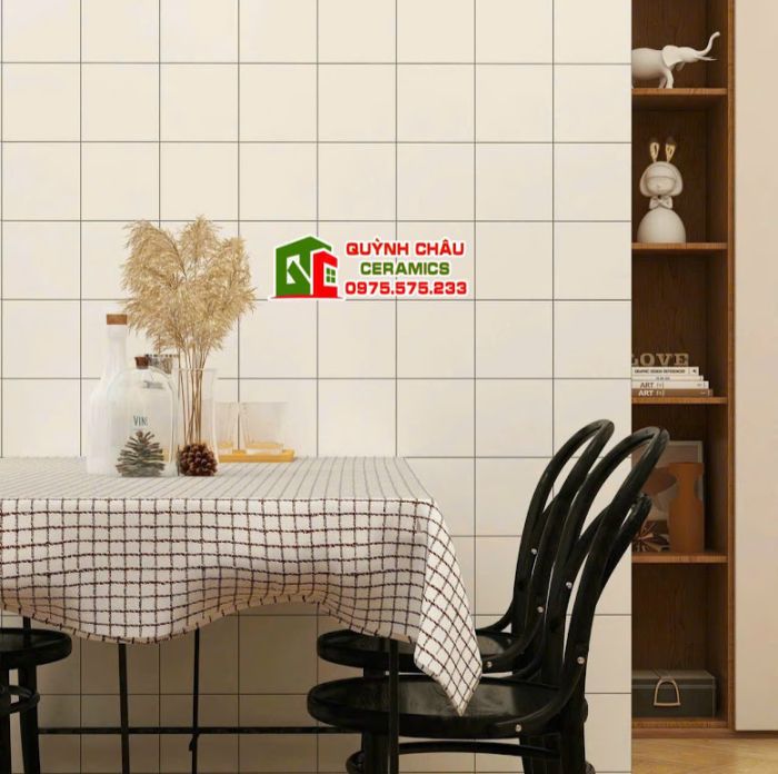 Gạch thẻ ốp tường 10x10 trung quốc màu trắng bóng