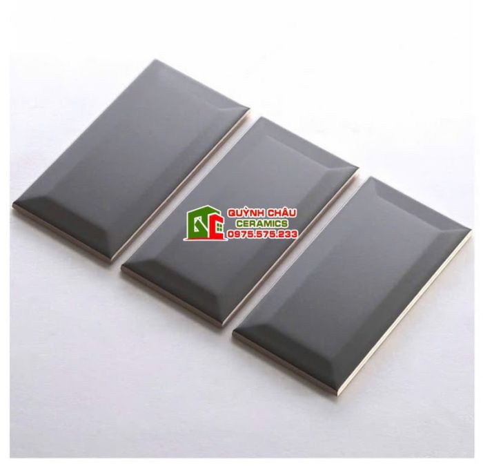 Gạch thẻ đen mờ 75x150 vát cạnh