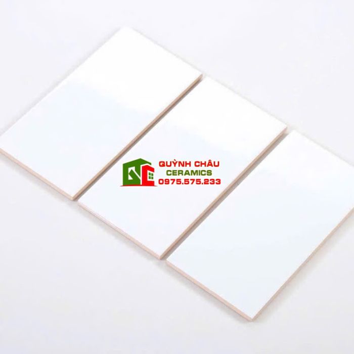 Gạch thẻ 10x20cm men trắng mờ