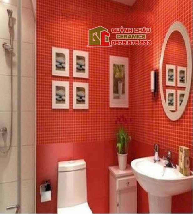 Gạch mosaic thuỷ tinh màu hồng đơn sắc