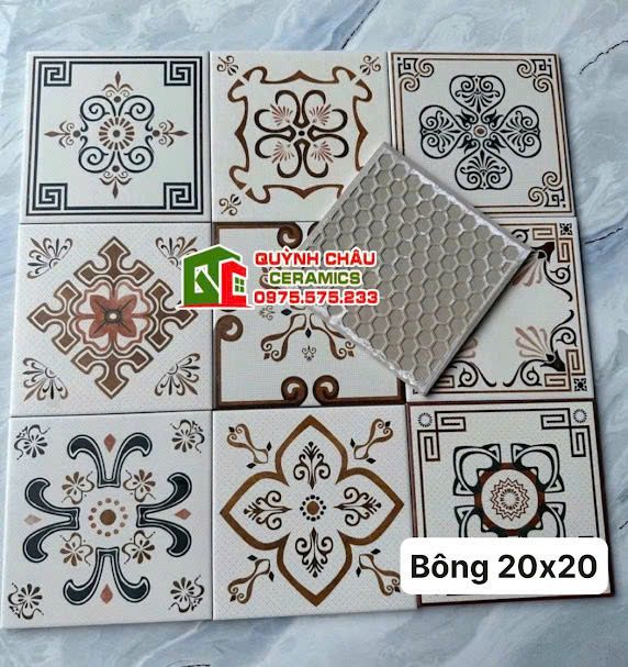 Gạch bông 20x20 mix hoa văn lộn xộn