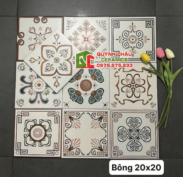 Mẫu gạch bông 20x20 hoa văn tổng hợp