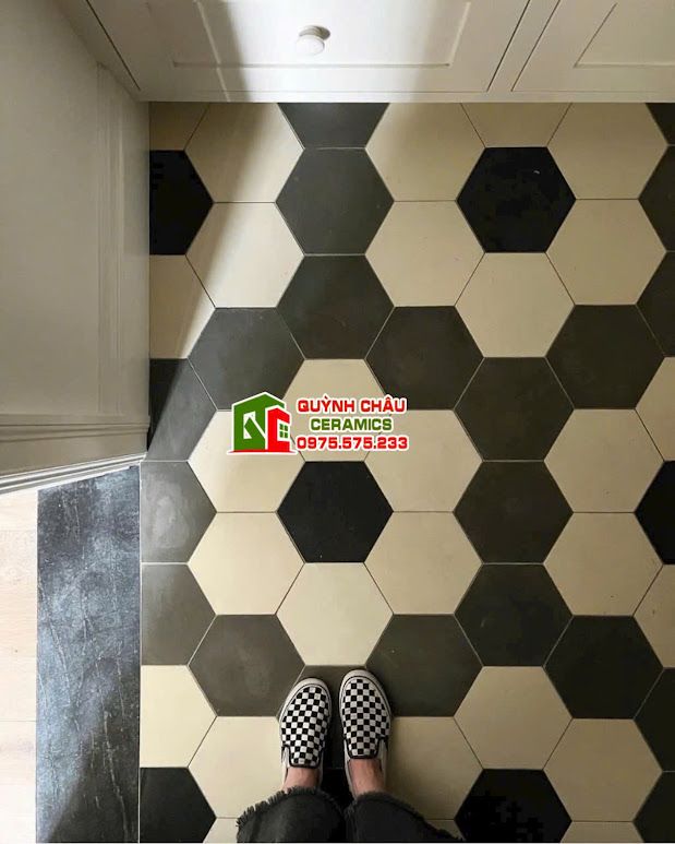 Gạch lục giác mờ đen xám trung quốc