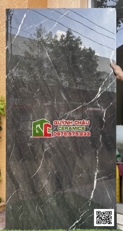 Gạch 90x180 đen vân siêu bóng ốp mặt dựng lát nền ốp tường