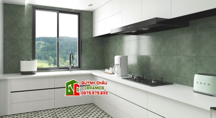 Gạch bông 30x30 giả cổ xanh mờ đơn sắc