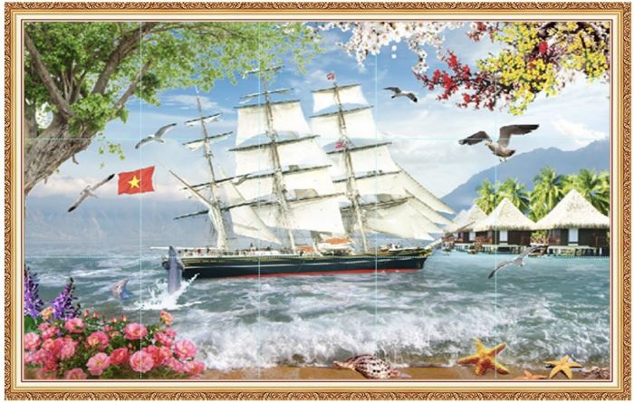 Gạch tranh cảnh thuận buồm xuôi gió