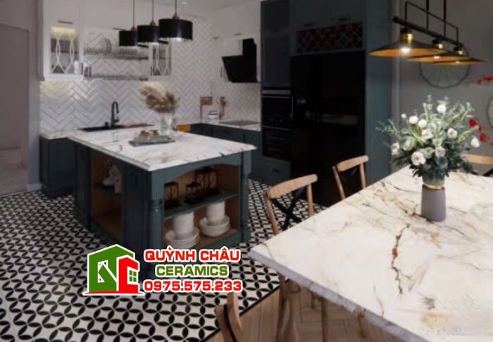 Gạch bông đồng tiền 60x60 lát nền đẹp 3003