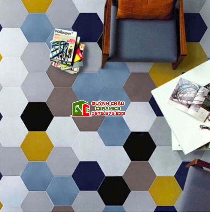 Mẫu gạch lục giác trang trí màu đơn sắc