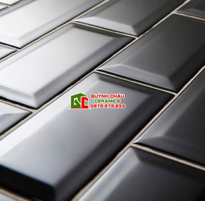 Gạch thẻ đen mờ 75x150 vát cạnh