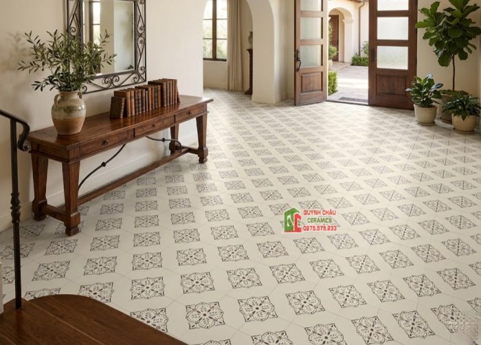Mẫu gạch bông 40x40 hoa văn đối xứng đẹp