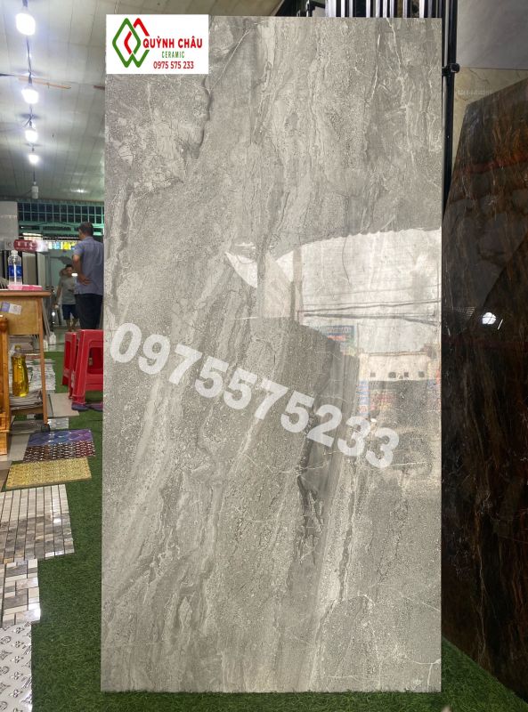 Gạch lát nền 60x120 xám vân đá ngẫu nhiên chống trơn