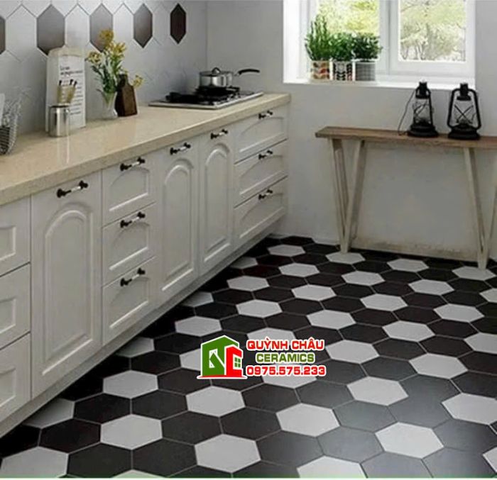 Gạch lục giác mờ đen xám trung quốc