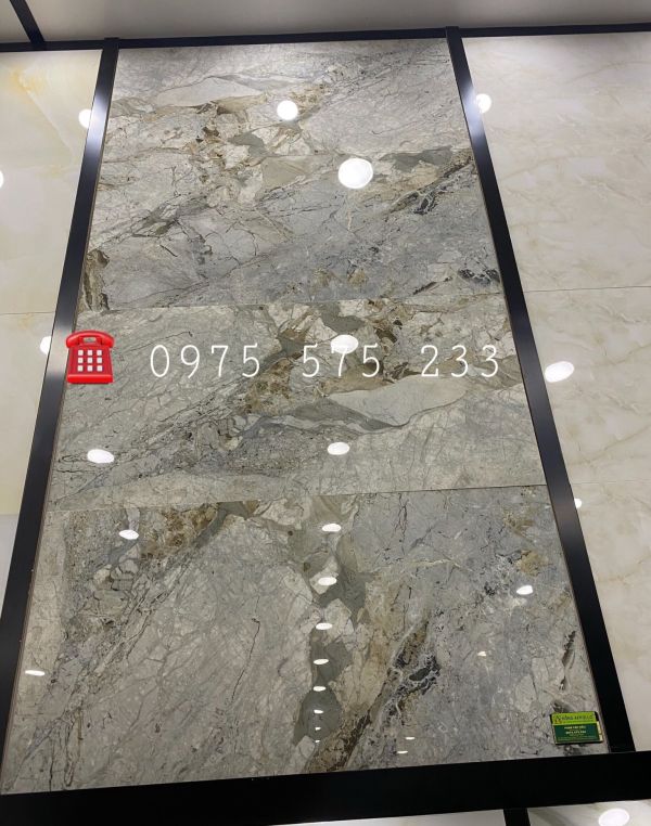 Gạch vân đá xám trắng 60x120 bóng kiếng trung cư cao cấp