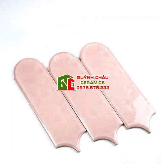 Gạch thẻ lông vũ màu hồng đậm gợn sóng