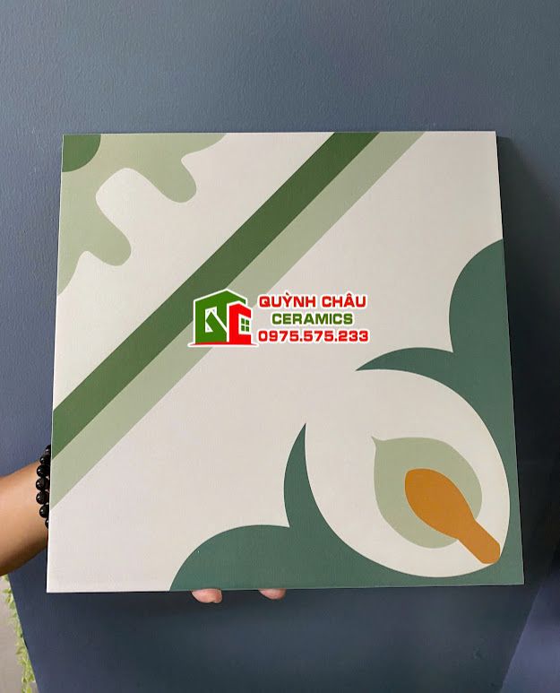Gạch bông hoa văn xanh lát nền 30x30 trung quốc