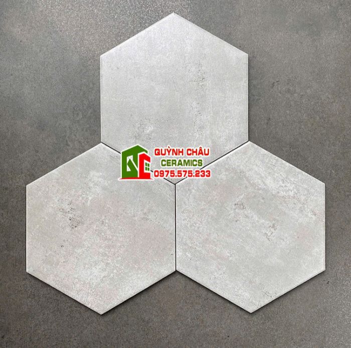 Gạch lát nền lục giác 20x23 màu vân xi măng