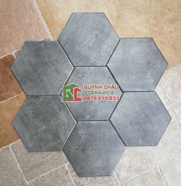 Gạch lục giác giả màu vân xi măng