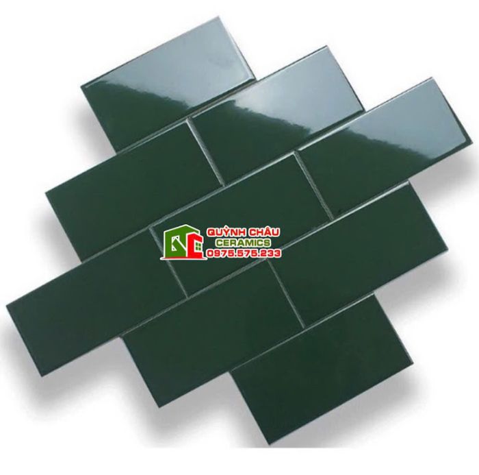 Gạch thẻ ốp tường 75x150 xanh dương bóng