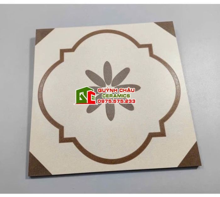 Gạch bông cổ điển 30x30 màu trắng kem nâu be