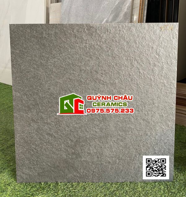 Gạch 60x60 đá nhám sần màu xám chống trơn lát sân thượng