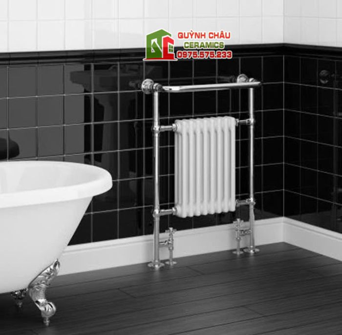 Gạch thẻ 10x10 màu đen bóng