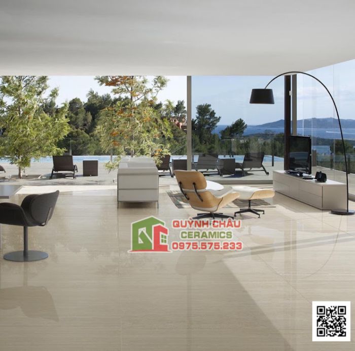 Gạch Italy 75x150 màu kem bóng nhập khẩu Ý cao cấp