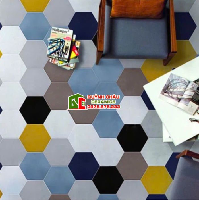 Mẫu gạch lục giác trang trí màu đơn sắc