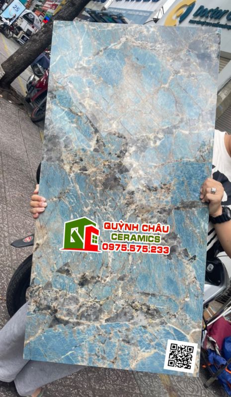 Gạch ấn độ 60x120 amazonite vân đá xanh cẩm thạch đẹp