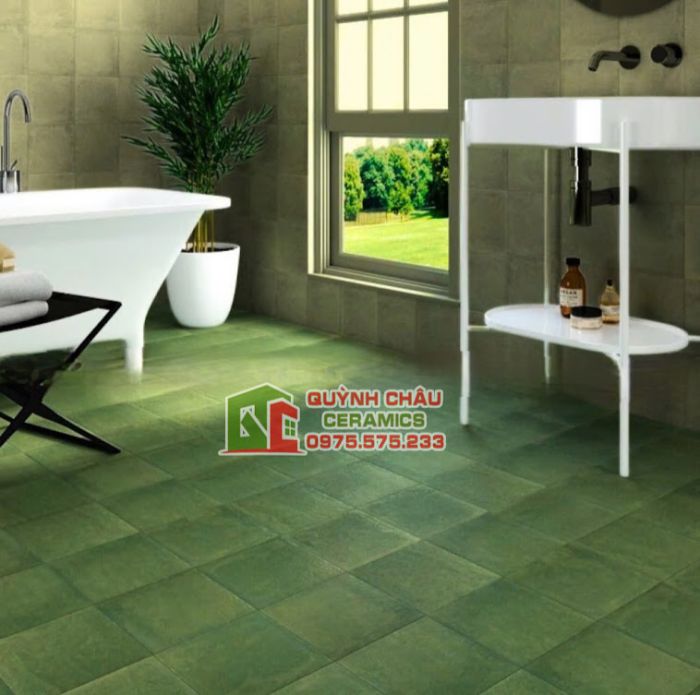 Gạch bông 30x30 giả cổ màu xanh lá