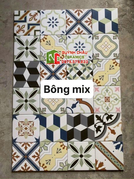 Gạch bông 20x20 hoa văn mix đẹp ấn tượng
