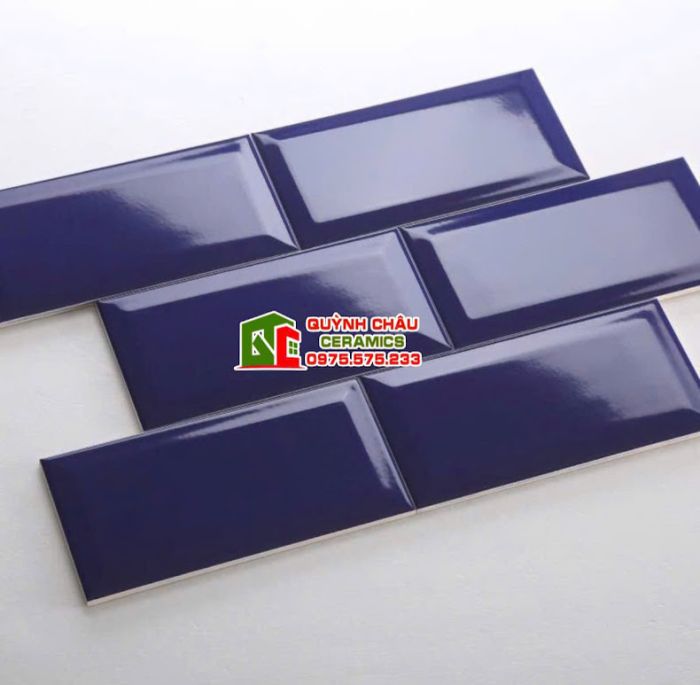 Gạch thẻ xanh dương 75x150 vát cạnh
