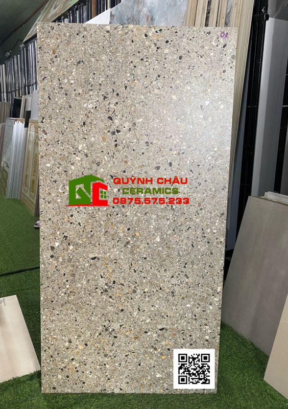 Gạch khổ lớn ấn độ terrazzo 60x120 mờ matt mịn vân đá đẹp