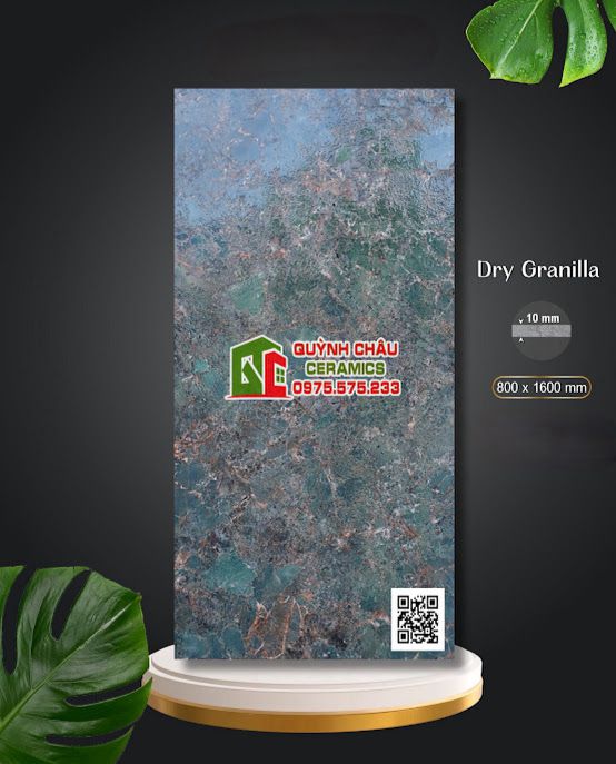 Gạch Apodio ốp lát 80x160 màu xanh vân đá carving rải hạt