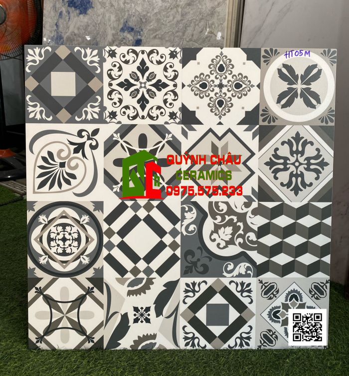 Gạch bông sang trọng mờ mịn 60x60 thạch bàn cao cấp
