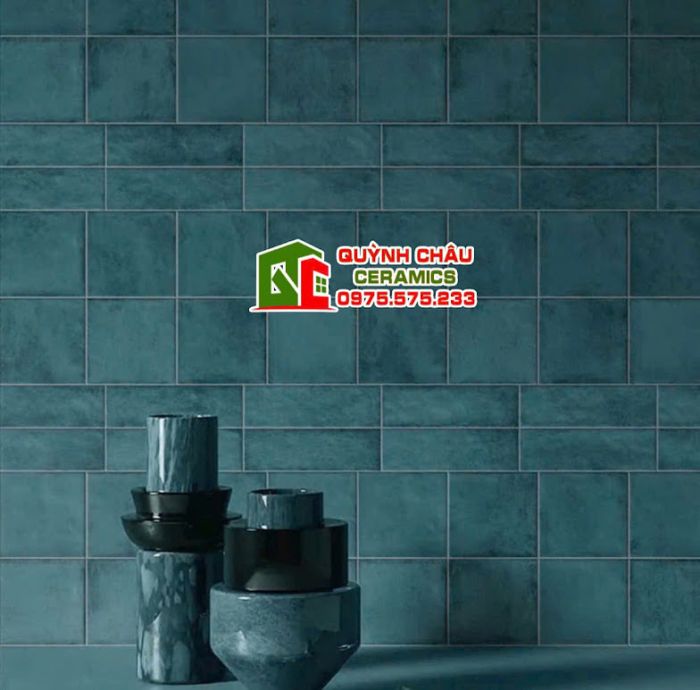 Gạch thẻ 15x15 hiệu ứng màu xanh loang cổ điển