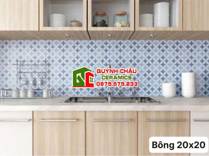 Gạch bông hoa văn màu xưa cổ điển 20x20 cm