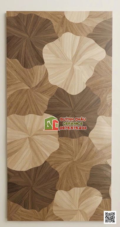 Gạch giả gỗ hoạ tiết lá sen 60x120cm