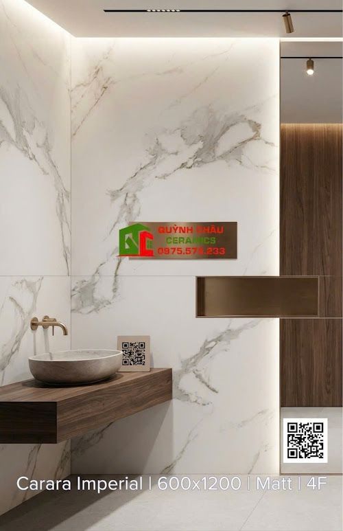 Gạch lát nền 60x120 bề mặt trắng mờ vân đá xám khói