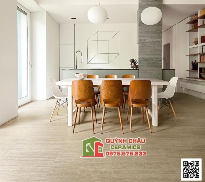 Gạch Italia nhập khẩu 75x75 màu kem bóng cao cấp
