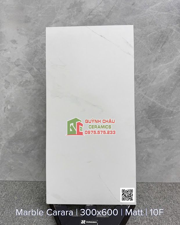 Gạch 30x60 ấn độ mờ trắng vân mây giả đá