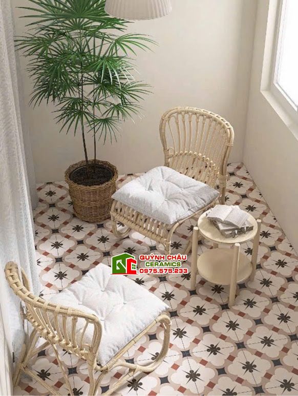 Gạch 30x30 bông hoa văn giả cổ