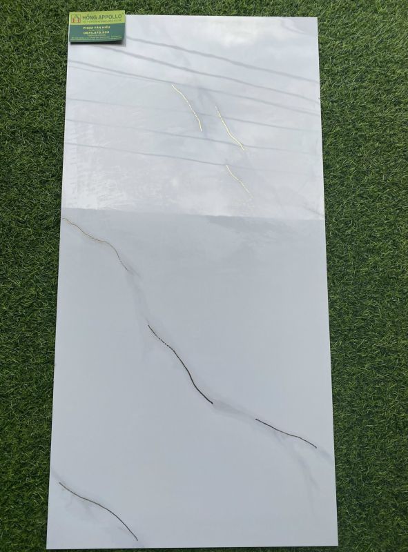 Gạch cao cấp 40x80 khắc kim trắng vân khói trung quốc tại quận 7
