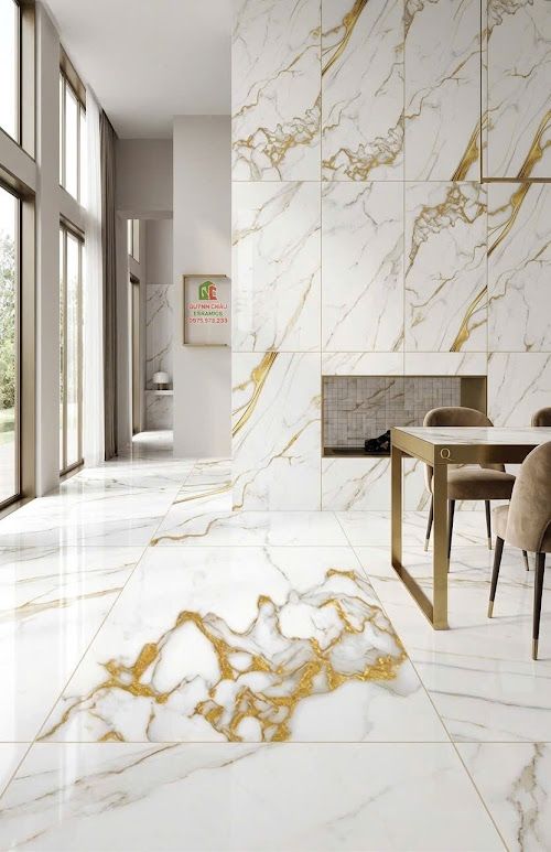 Gạch ấn độ 60x120 bóng kính trắng vàng kim vân đá đẹp