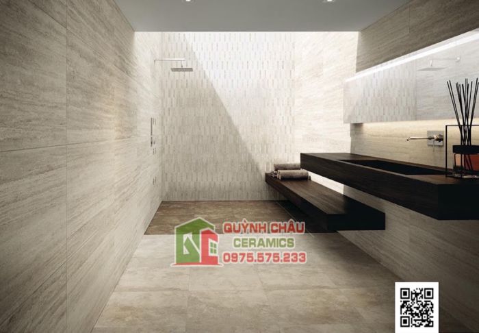 Gạch Italy 75x150 màu kem bóng nhập khẩu Ý cao cấp
