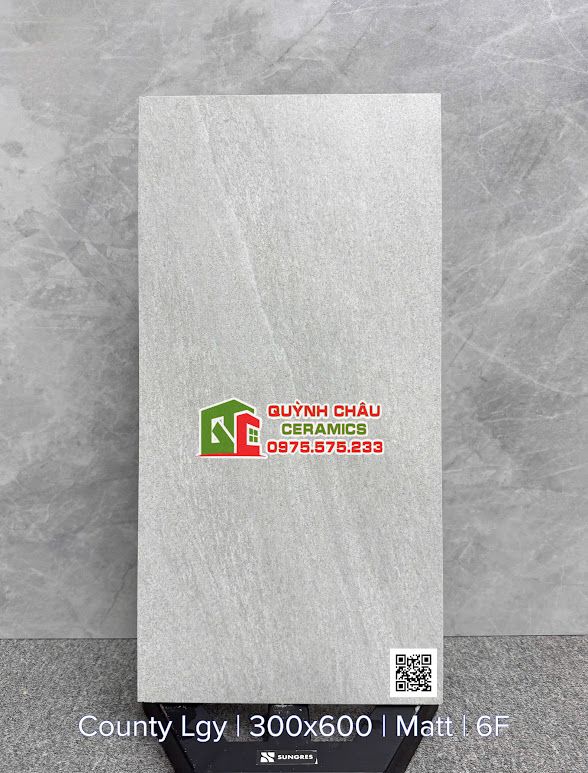 Gạch 30x60 vân đá mờ xám nhập khẩu ấn độ