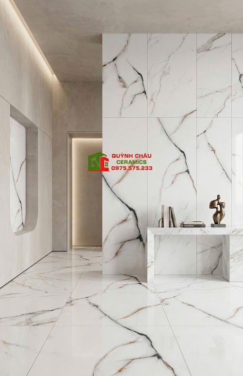 Gạch lát nền ấn độ 60x120 màu trắng vân đá đẹp