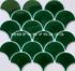 Gạch trang trí mosaic vảy cá xanh men gốm cao cấp