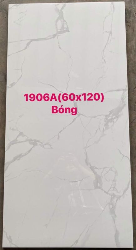 Gạch 60x120 bóng kiếng trắng vân mây giá rẻ